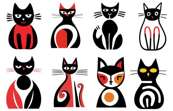 Download Minimalist Cat Illustrations - Premium Bundle