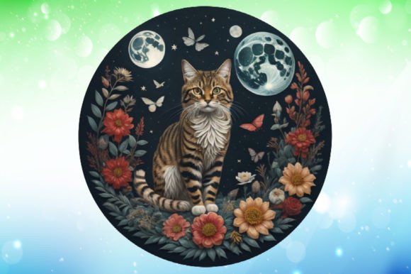 Download Celestial Cat Illustrations - Cat illustrations Collection