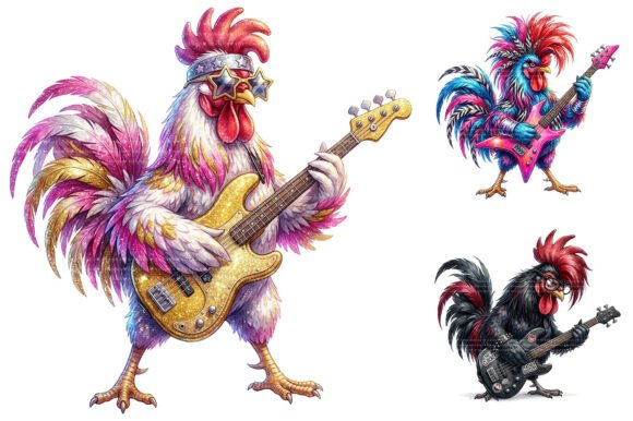 Download Rocker Rooster Clipart, Punk Chicken PNG - Rocker Collection