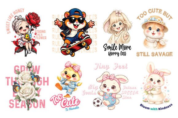Download Cute Kids Animal T-Shirt Design Bundle - Kids Collection