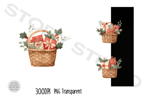 Download Watercolor Christmas Gift Baskets Set - Christmas gift baskets Collection