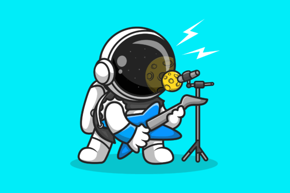 Download Cute Astronaut Rocker with Guitar - Rocker Collection