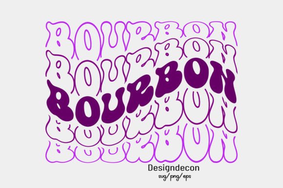 Download Bourbon Mirrored Text Retro Wavy Svg Png - Premium Resources