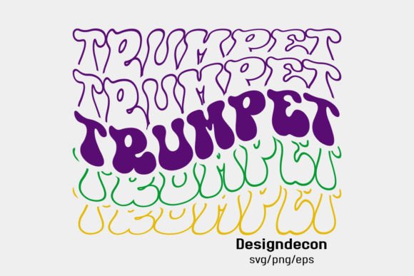 Download Trumpet Mirrored Text Retro Wavy Svg Png - Premium Resources