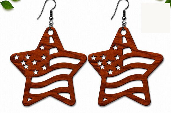 Download Patriotic Earrings SVG Laser Cut File - Earrings Collection