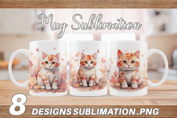 Download Mug Cat Among Falling Leaves - Falling leaves Collection