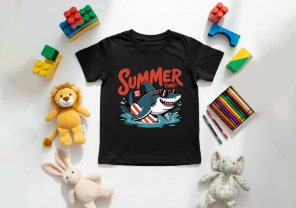 Download Summer Cute Sark Kids T-shirt Design - Kids Collection