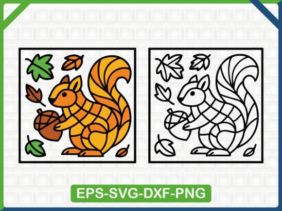 Download Squirrel and Falling Leaves SVG - Premium Resources