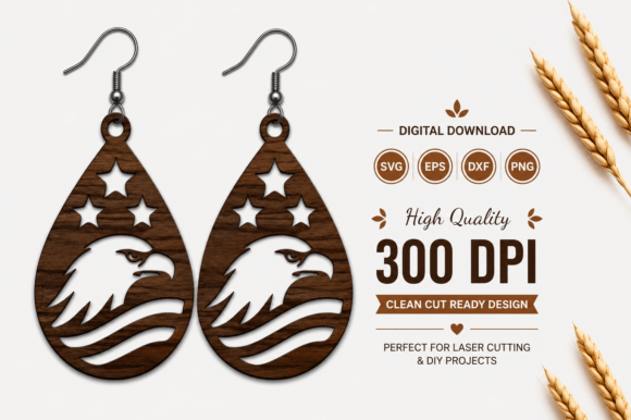 Download 4th of July Earrings Laser Cut File - Earrings Collection