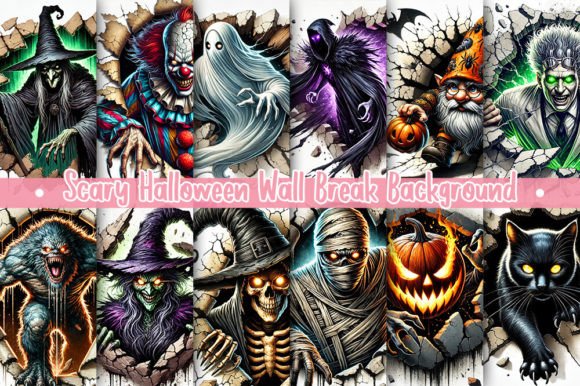 Download Scary Halloween Wall Break Background - Scary Collection